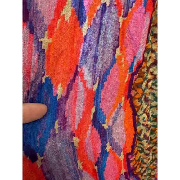 Blank London Viscose Boho Print Long Sleeve Peasant Blouse XS - Picture 6 of 8